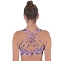 Vintage Floral And Goth Girl Cross String Back Sports Bra View2