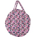 Vintage Floral And Goth Girl Giant Round Zipper Tote View2