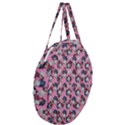 Vintage Floral And Goth Girl Giant Round Zipper Tote View3