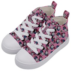 Vintage Floral And Goth Girl Kids  Mid-top Canvas Sneakers by snowwhitegirl