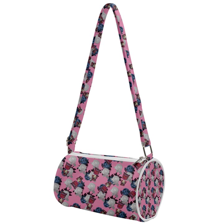 Vintage Floral And Goth Girl Mini Cylinder Bag