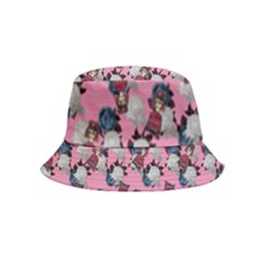 Vintage Floral And Goth Girl Bucket Hat (kids) by snowwhitegirl