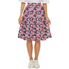 Vintage Floral And Goth Girl Classic Short Skirt