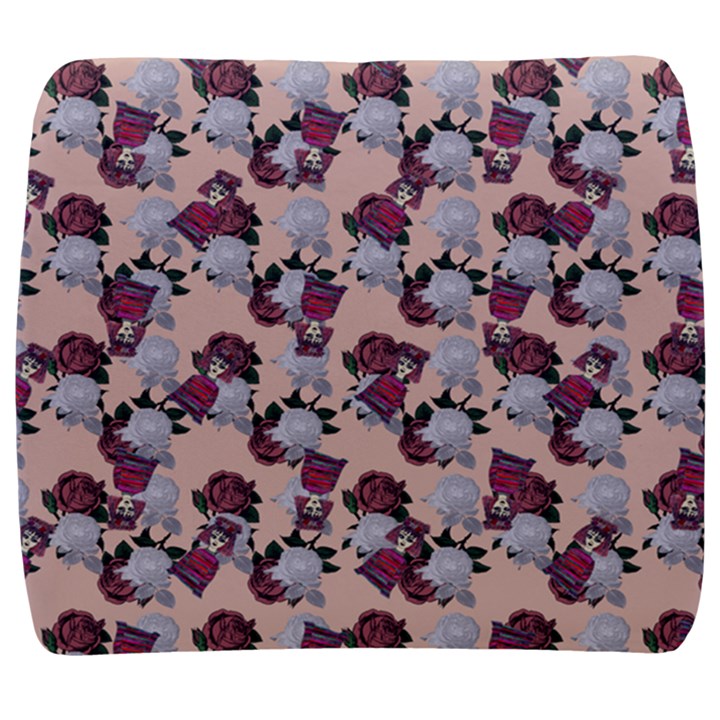 Vintage Floral And Goth Girl Peach Bg Back Support Cushion