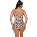 Vintage Floral And Goth Girl Peach Bg Retro Full Coverage Swimsuit View4