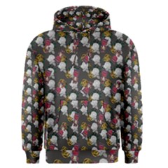 Vintage Floral And Goth Girl Grey Bg Men s Core Hoodie