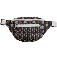 Vintage Floral And Goth Girl Grey Bg Fanny Pack by snowwhitegirl