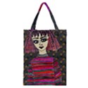 Floral Band Goth Girl Grey Bg Classic Tote Bag View1