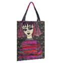 Floral Band Goth Girl Grey Bg Classic Tote Bag View2