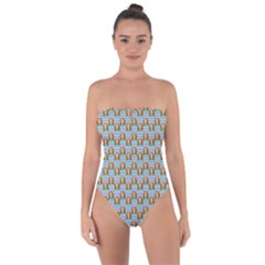 Girl Blue Tie Back One Piece Swimsuit by snowwhitegirl