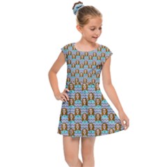 Girl Blue Kids  Cap Sleeve Dress