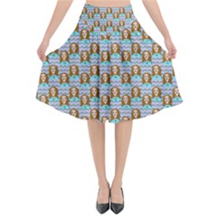 Girl Blue Flared Midi Skirt by snowwhitegirl