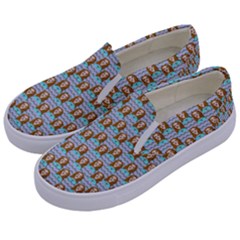 Girl Blue Kids  Canvas Slip Ons by snowwhitegirl