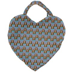 Girl Blue Giant Heart Shaped Tote by snowwhitegirl