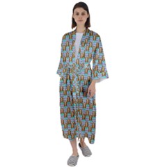 Girl Blue Maxi Satin Kimono by snowwhitegirl