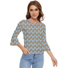 Girl Blue Bell Sleeve Top