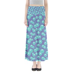 Blue Dandelions  Cute Plants Full Length Maxi Skirt by SychEva