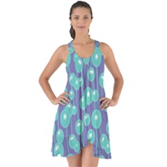 Blue Dandelions  Cute Plants Show Some Back Chiffon Dress by SychEva