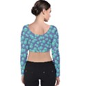 Blue Dandelions  Cute Plants Velvet Long Sleeve Crop Top View2