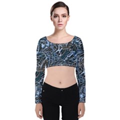 Touchy Velvet Long Sleeve Crop Top by MRNStudios