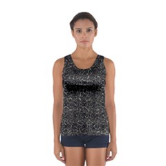 Dark Grunge Geometric Print Pattern Sport Tank Top 