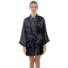 Dark Grunge Geometric Print Pattern Long Sleeve Satin Kimono by dflcprintsclothing