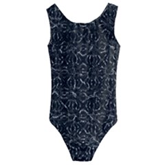 Dark Grunge Geometric Print Pattern Kids  Cut-out Back One Piece Swimsuit by dflcprintsclothing