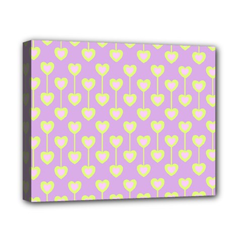 Yellow Hearts On A Light Purple Background Canvas 10  X 8  (stretched) by SychEva