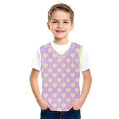 Yellow Hearts On A Light Purple Background Kids  Basketball Tank Top by SychEva