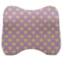 Yellow Hearts On A Light Purple Background Velour Head Support Cushion View1