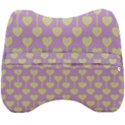 Yellow Hearts On A Light Purple Background Velour Head Support Cushion View2