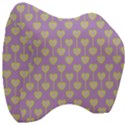 Yellow Hearts On A Light Purple Background Velour Head Support Cushion View3