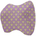 Yellow Hearts On A Light Purple Background Velour Head Support Cushion View4