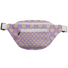 Yellow Hearts On A Light Purple Background Fanny Pack by SychEva