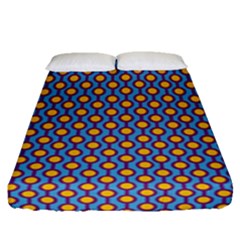 Yellow Circles On A Purple Background Fitted Sheet (queen Size) by SychEva