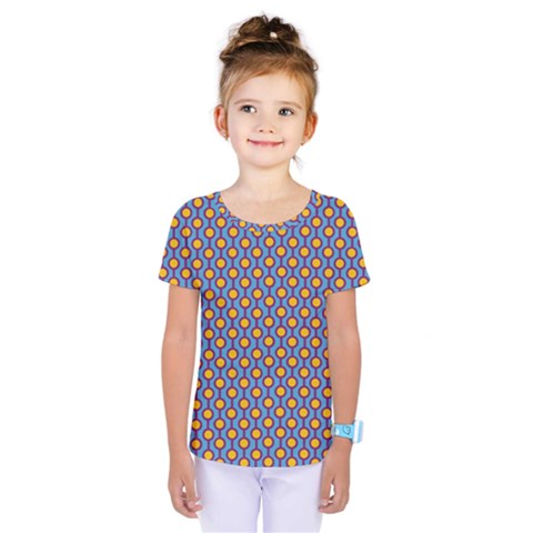 Yellow Circles On A Purple Background Kids  One Piece Tee by SychEva