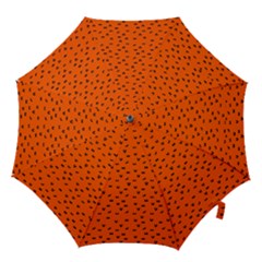 Halloween, Black Bats Pattern On Orange Hook Handle Umbrellas (small) by Casemiro