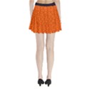 Halloween, Black bats pattern on orange Pleated Mini Skirt View2