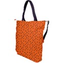 Halloween, Black bats pattern on orange Shoulder Tote Bag View2