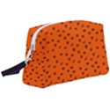 Halloween, Black bats pattern on orange Wristlet Pouch Bag (Large) View1