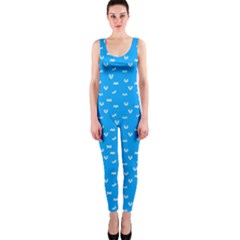 Halloween White Bars At Sky Blue Color One Piece Catsuit by Casemiro