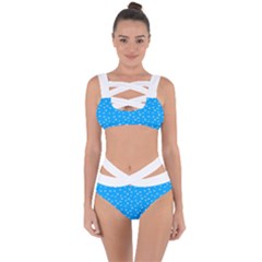 Halloween White Bars At Sky Blue Color Bandaged Up Bikini Set  by Casemiro