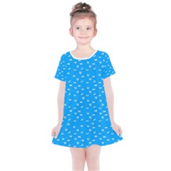 Halloween White Bars At Sky Blue Color Kids  Simple Cotton Dress by Casemiro