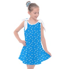 Halloween White Bars At Sky Blue Color Kids  Tie Up Tunic Dress by Casemiro