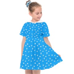 Halloween White Bars At Sky Blue Color Kids  Sailor Dress by Casemiro