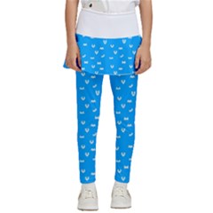 Halloween White Bars At Sky Blue Color Kids  Skirted Pants by Casemiro