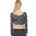 Futuristic Industrial Print Pattern Long Sleeve Crop Top View2