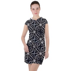 Futuristic Industrial Print Pattern Drawstring Hooded Dress by dflcprintsclothing