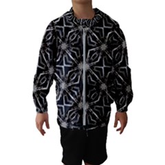 Futuristic Industrial Print Pattern Kids  Hooded Windbreaker by dflcprintsclothing