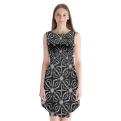 Futuristic Industrial Print Pattern Sleeveless Chiffon Dress  